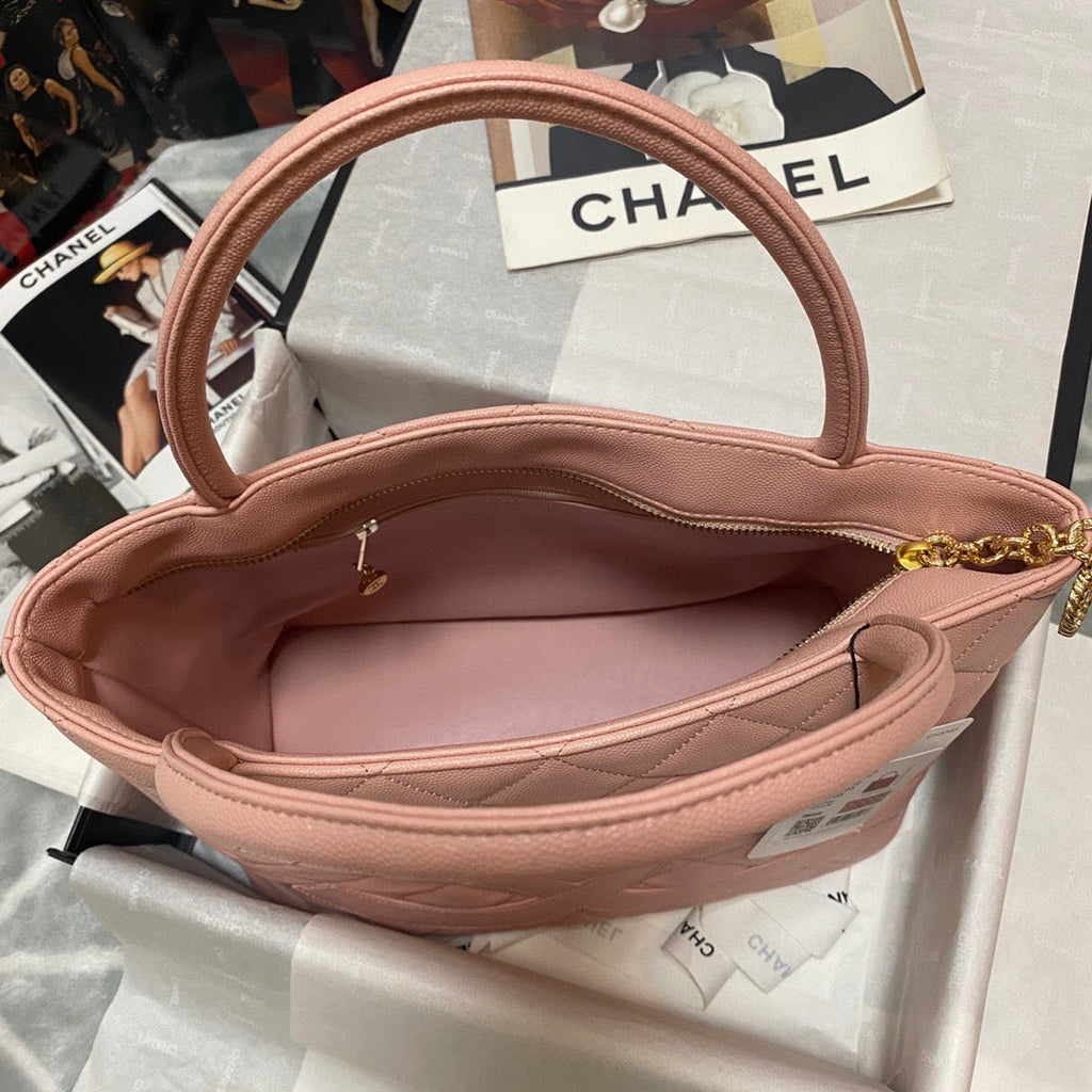 CHLMedallion Tote Gold Hardware Caviar PiNike For Women, Women’s Handbags, Shoulder Bags 15.6in/32cm 