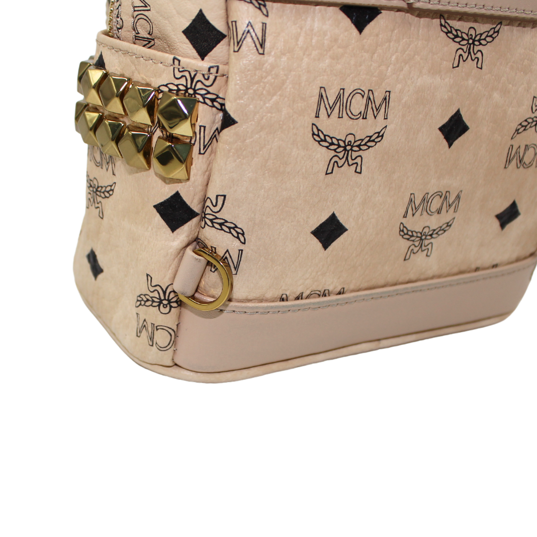 MCM Visetos Side Stud X-Mini Backpack