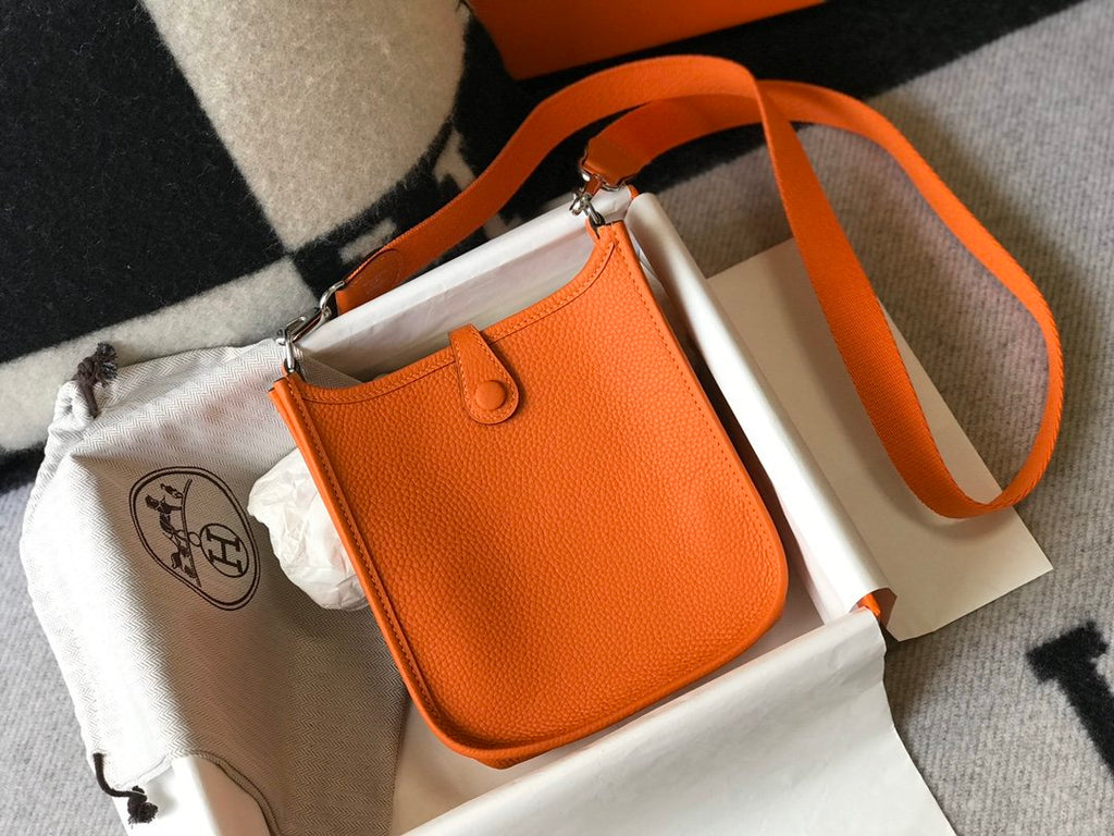 HM Evelyne 16 Amazone Bag Orange With Silver-Toned Hardware For Women, Shoulder And Crossbody Bags 6.3in/16cm