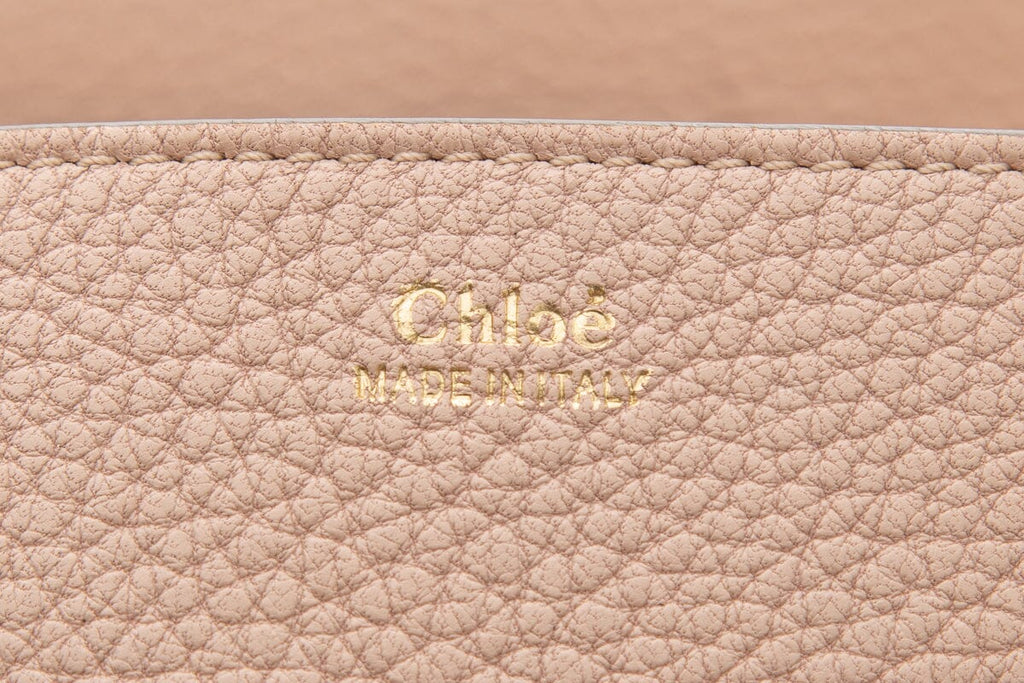 Chloe Pink Grained Lambskin Drew Shoulder Handbag