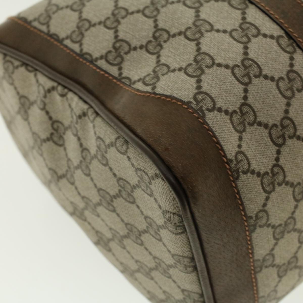 GUCCI GG Canvas Hand Bag PVC Leather Beige 41256