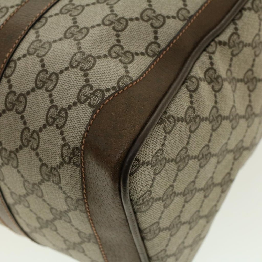 GUCCI GG Canvas Hand Bag PVC Leather Beige 41256