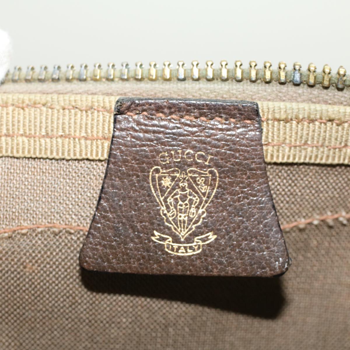 GUCCI GG Canvas Hand Bag PVC Leather Beige 41256