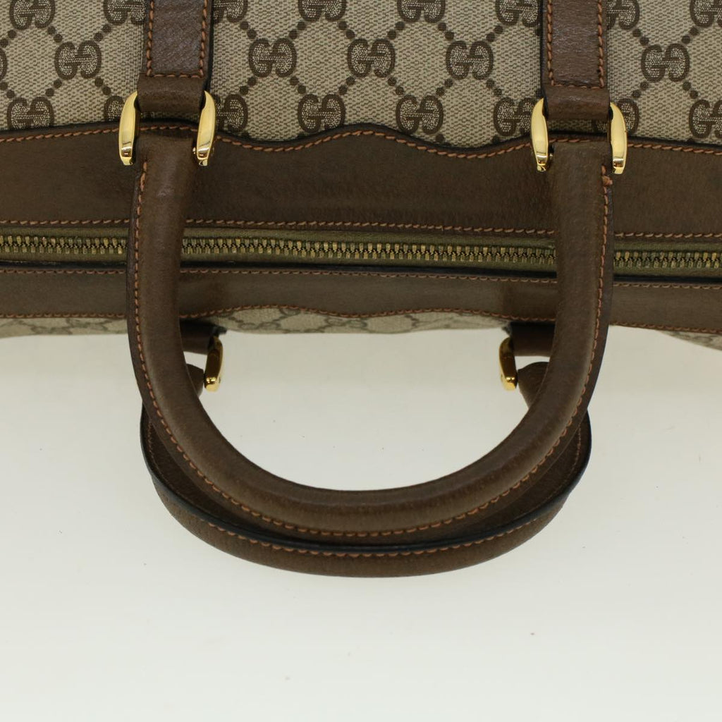 GUCCI GG Canvas Hand Bag PVC Leather Beige 41256