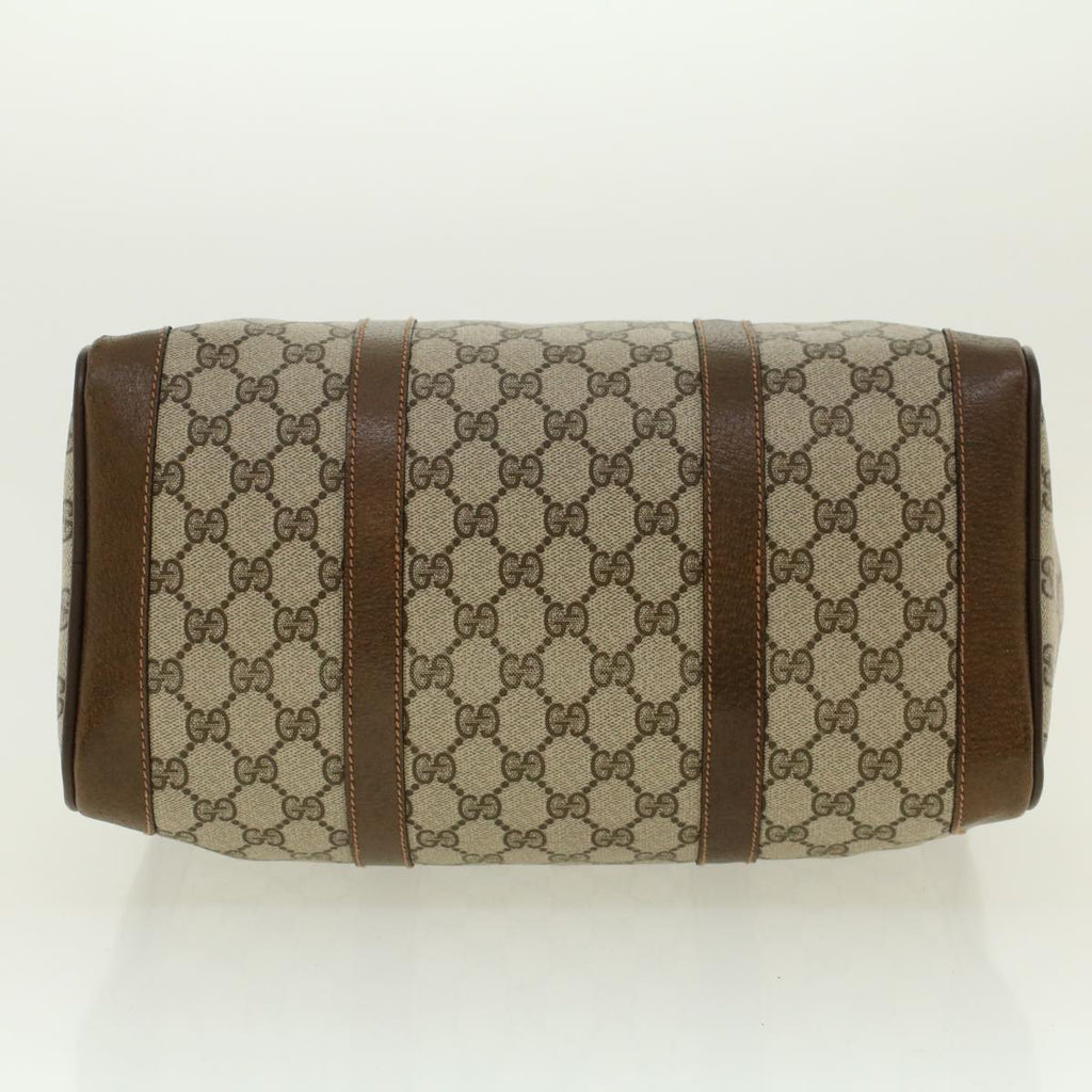 GUCCI GG Canvas Hand Bag PVC Leather Beige 41256