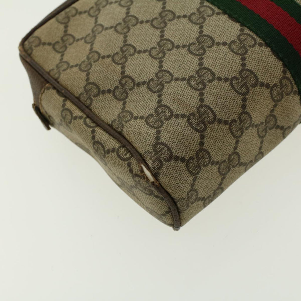 GUCCI GG Canvas Web Sherry Line Clutch Bag Beige Red Green 010.378. 41257