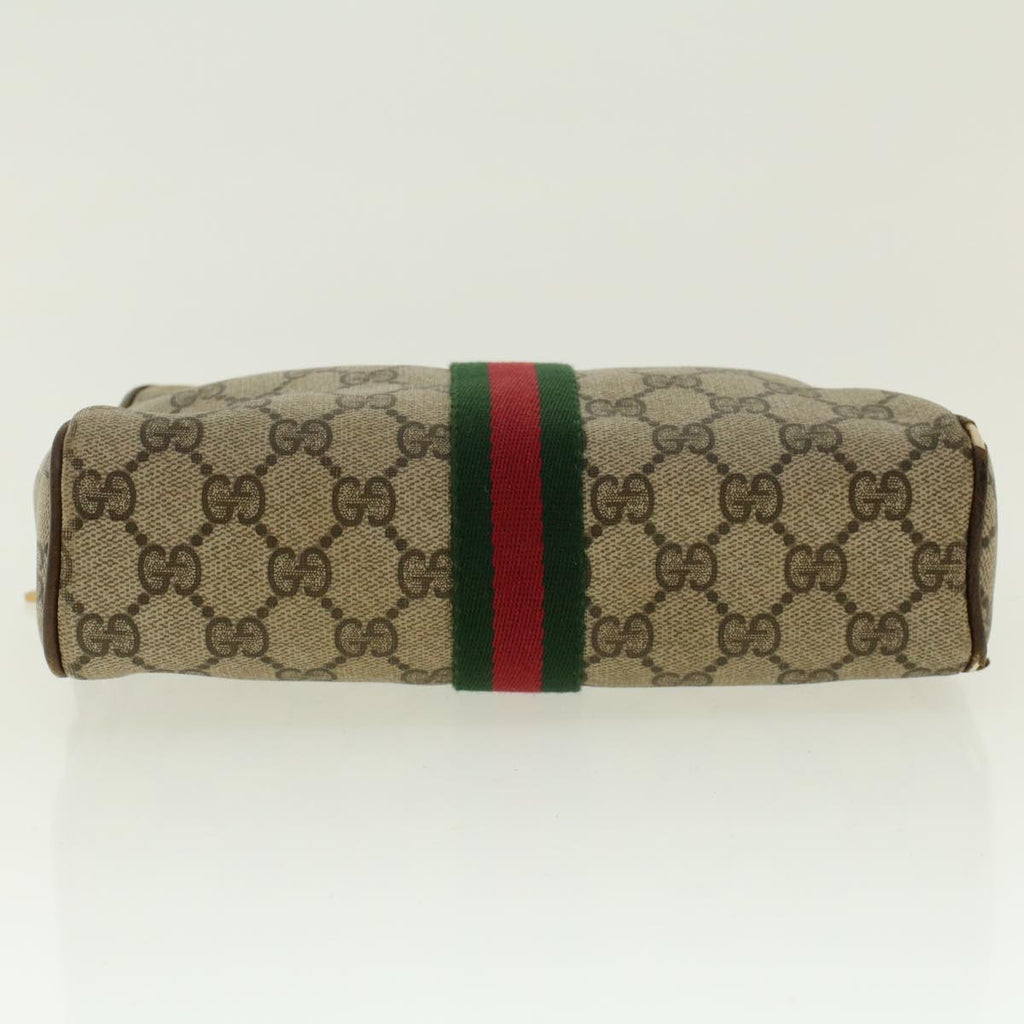 GUCCI GG Canvas Web Sherry Line Clutch Bag Beige Red Green 010.378. 41257