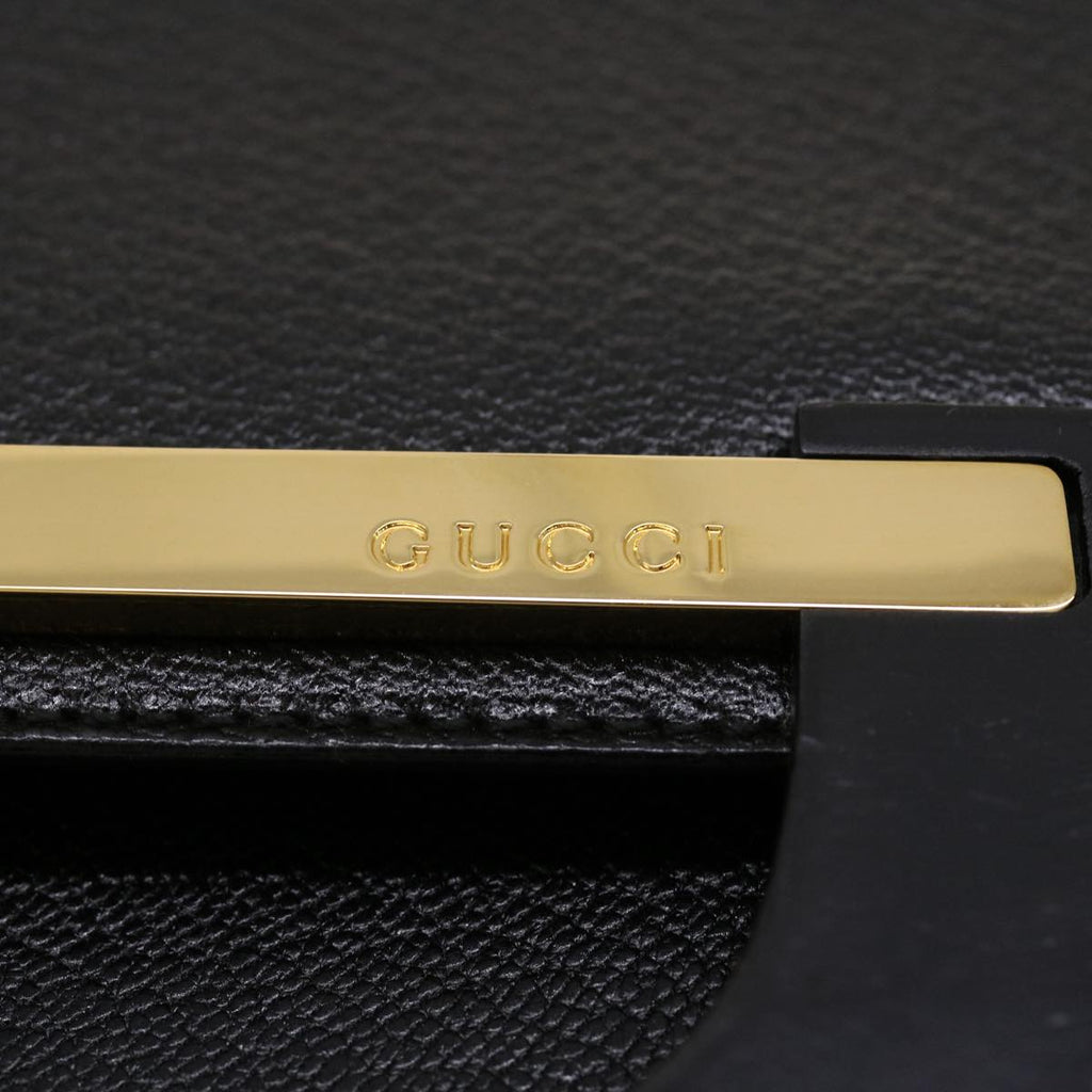 GUCCI Shoulder Bag Leather Black 41263