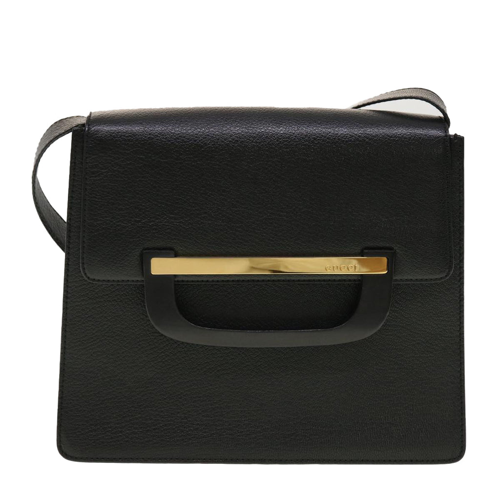 GUCCI Shoulder Bag Leather Black 41263