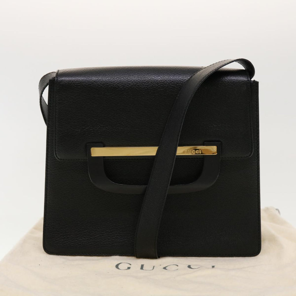 GUCCI Shoulder Bag Leather Black 41263
