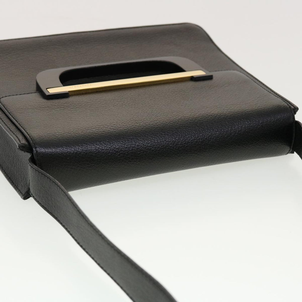 GUCCI Shoulder Bag Leather Black 41263