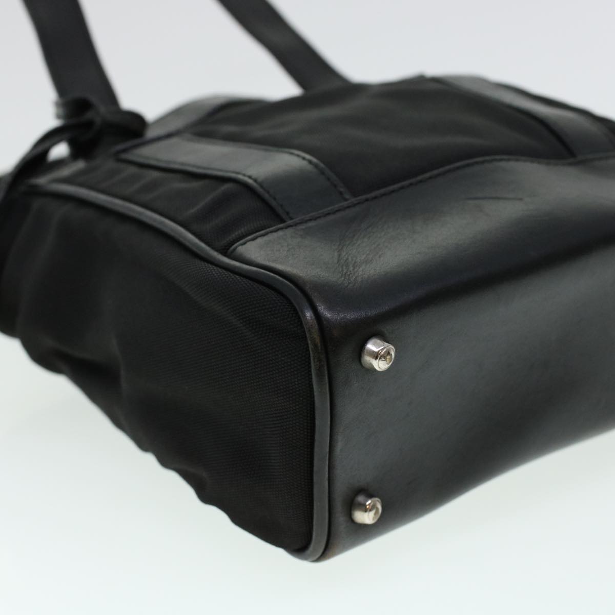GUCCI Hand Bag Nylon Leather Black 000.2854.0500.5 41267