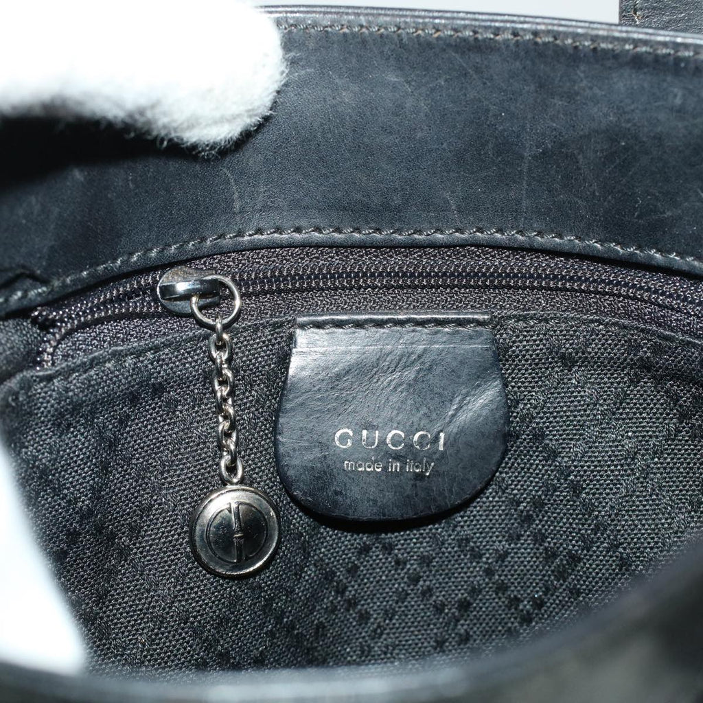 GUCCI Hand Bag Nylon Leather Black 000.2854.0500.5 41267