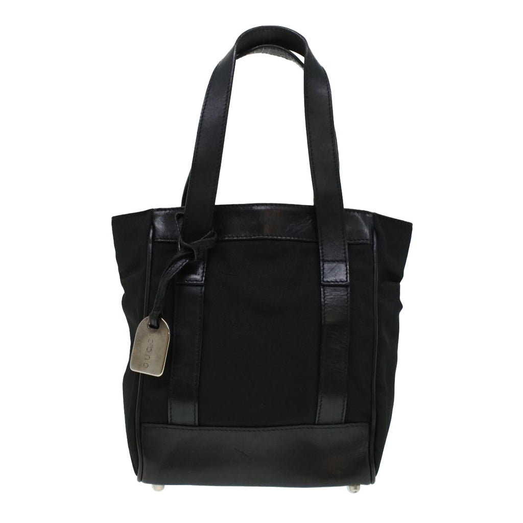GUCCI Hand Bag Nylon Leather Black 000.2854.0500.5 41267