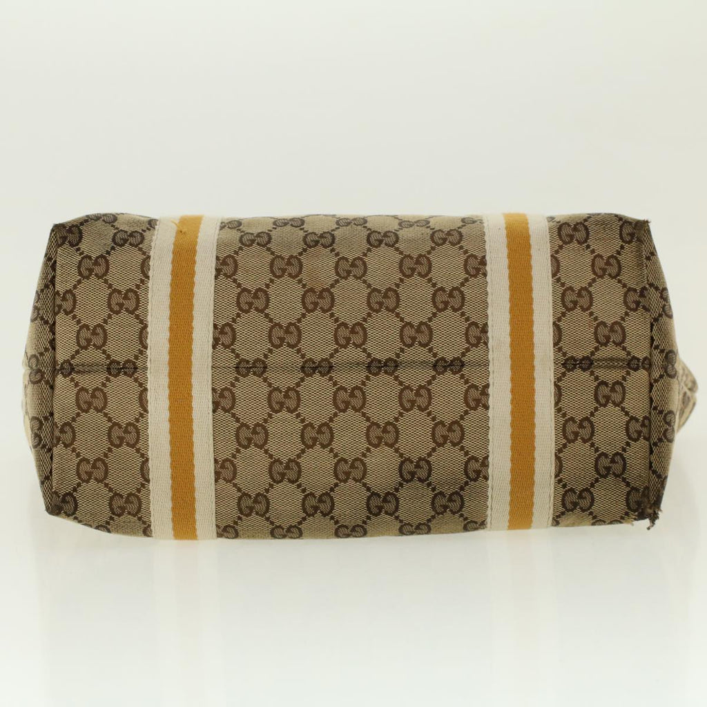 GUCCI GG Canvas Sherry Line Tote Bag Beige Yellow 137396 41322
