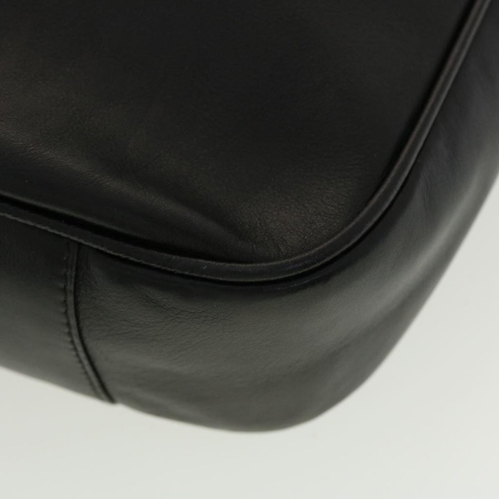 GUCCI Bamboo Hand Bag Leather 2way Black 1998 41333