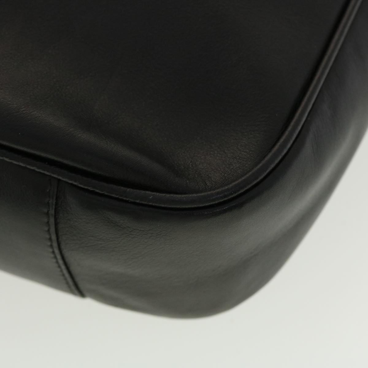 GUCCI Bamboo Hand Bag Leather 2way Black 1998 41333