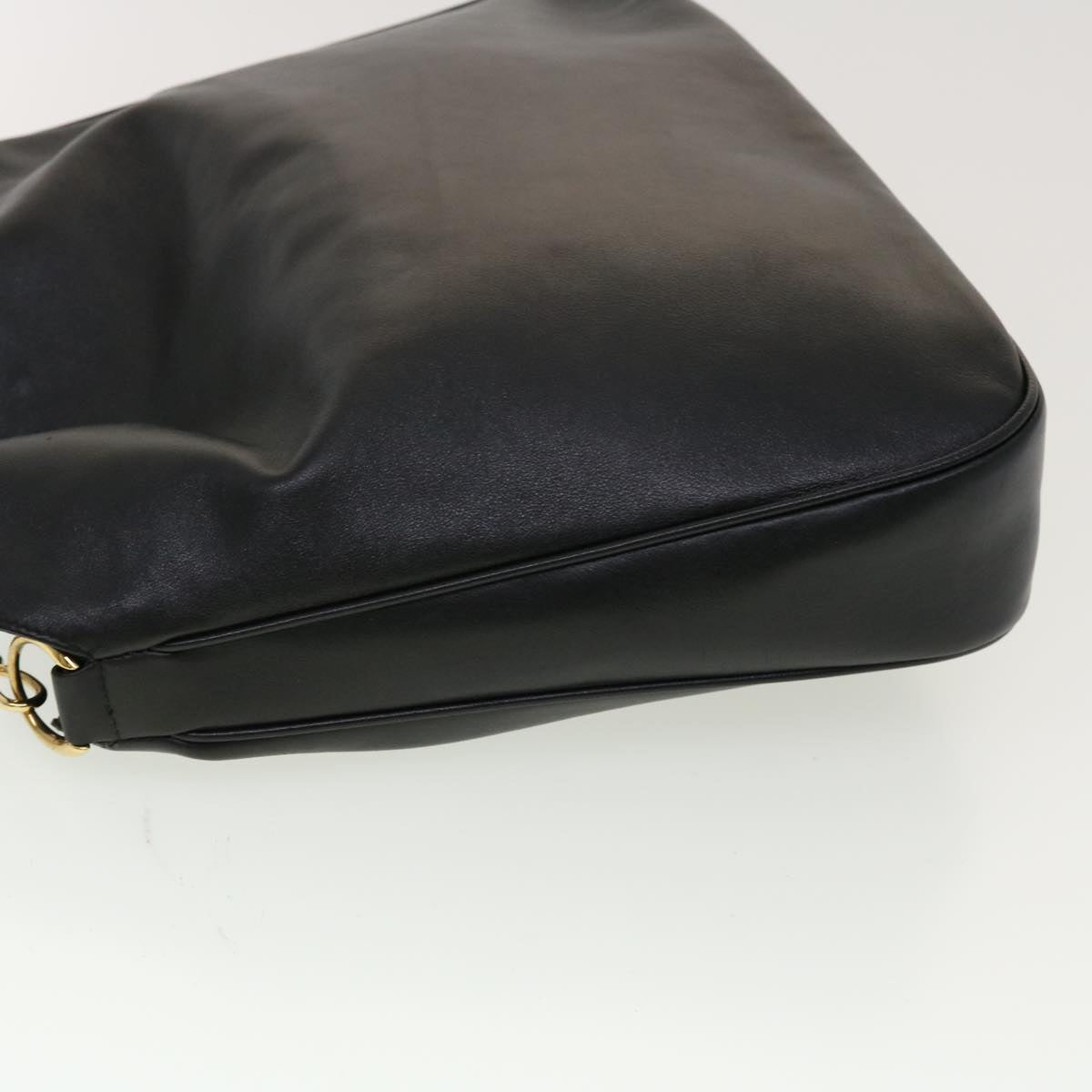 GUCCI Bamboo Hand Bag Leather 2way Black 1998 41333