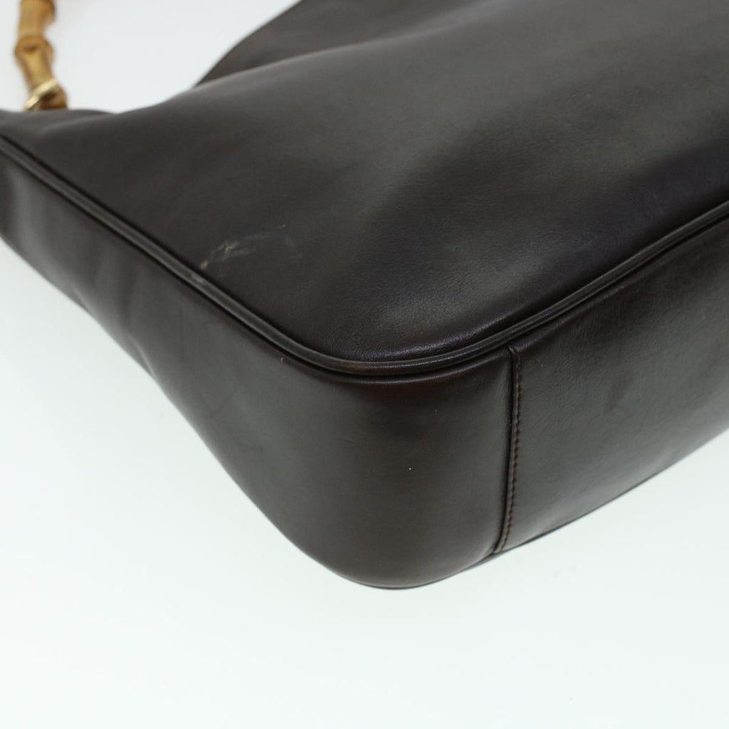 GUCCI Bamboo Hand Bag Leather Brown 0011638 41342