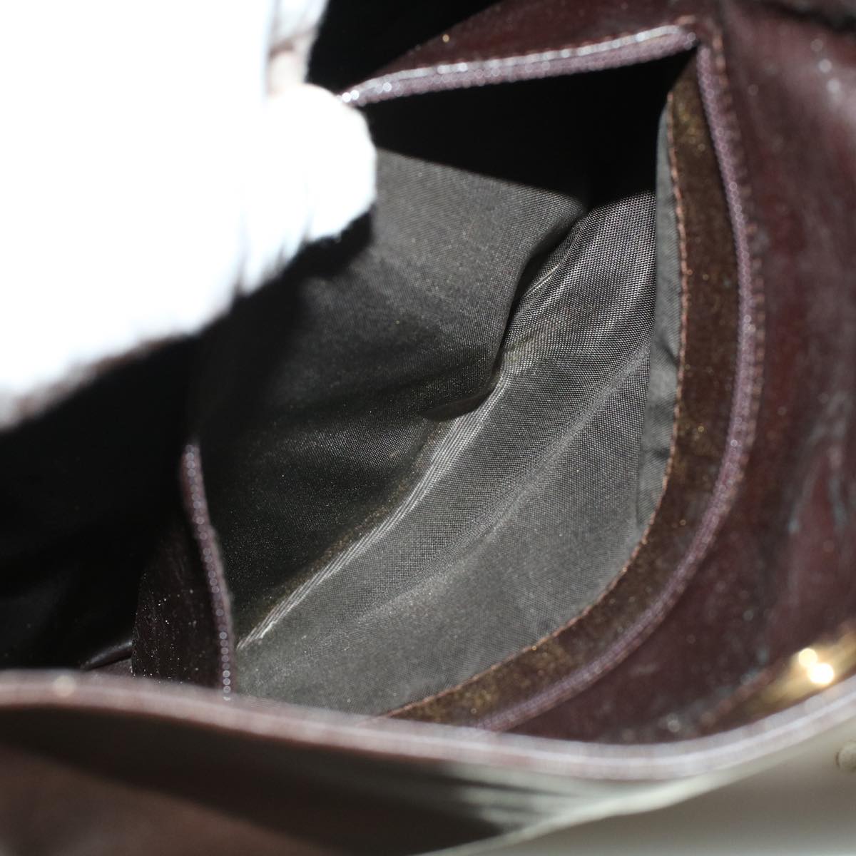 GUCCI Bamboo Hand Bag Leather Brown 0011638 41342