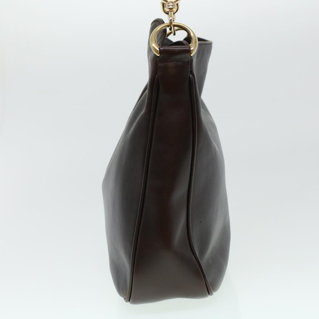 GUCCI Bamboo Hand Bag Leather Brown 0011638 41342