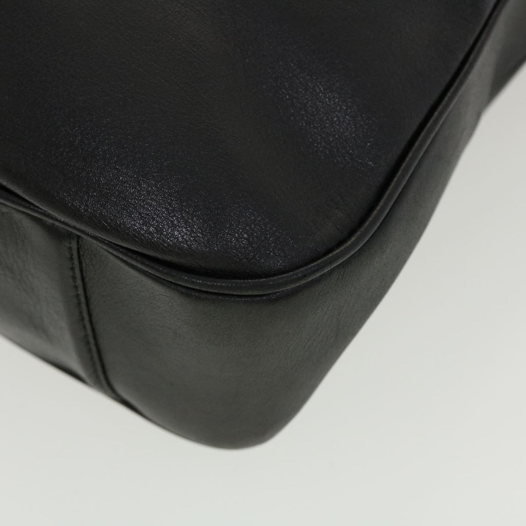 GUCCI Bamboo Hand Bag Leather 2way Black 0011577 41343