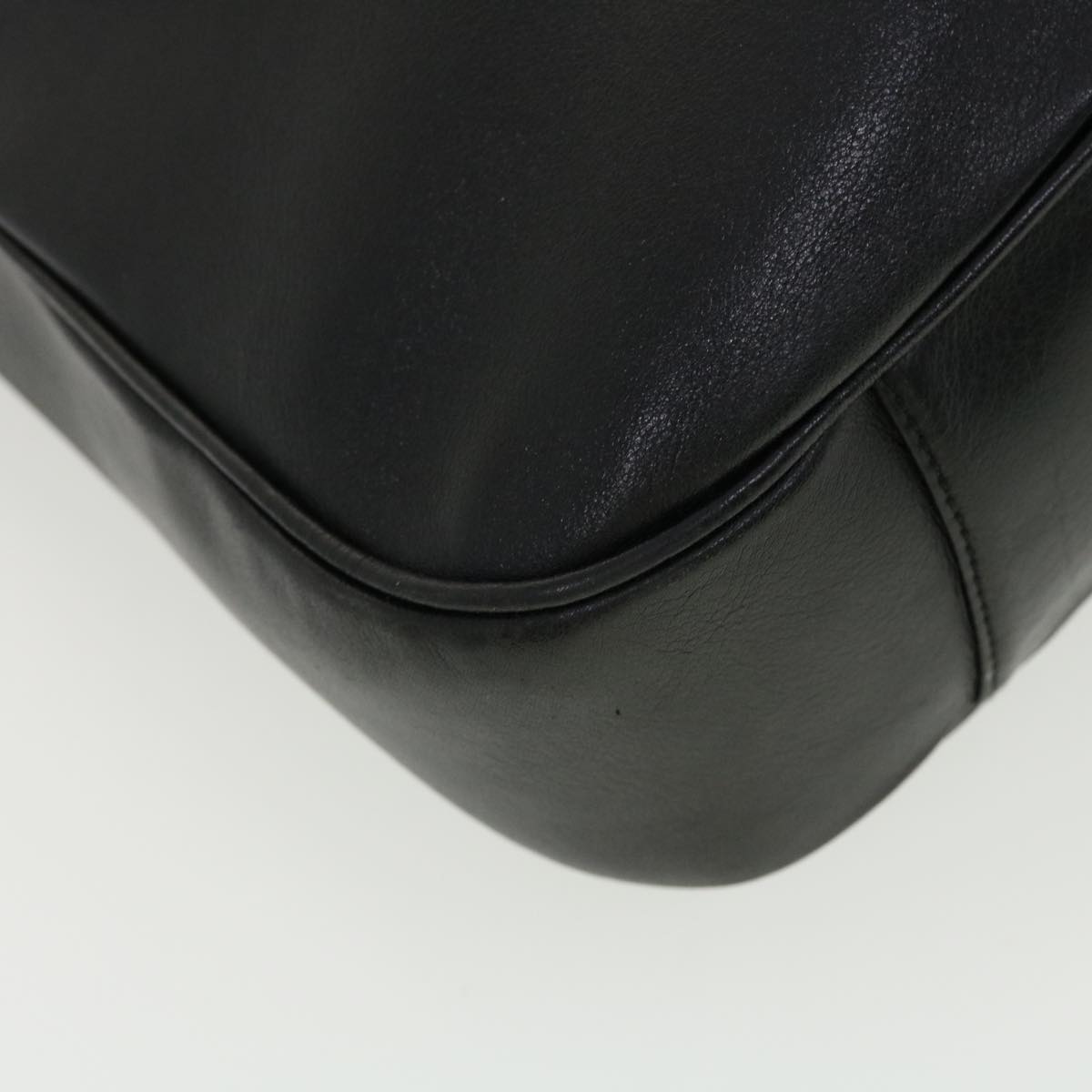 GUCCI Bamboo Hand Bag Leather 2way Black 0011577 41343