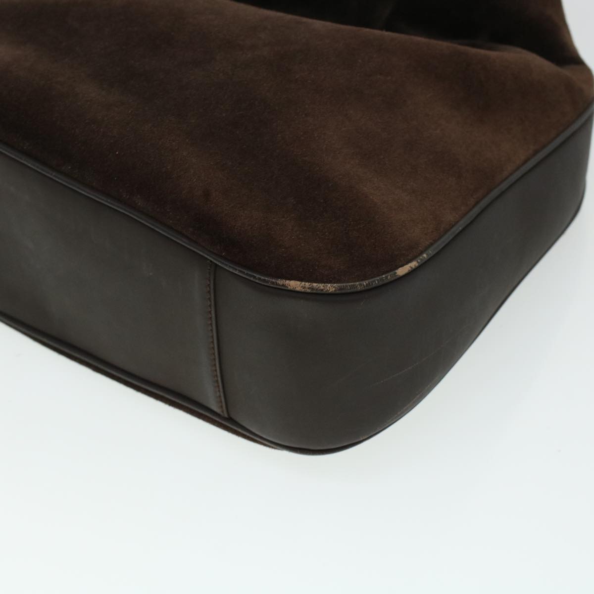 GUCCI Bamboo Hand Bag Suede 2way Brown 001.3444.1577 41364