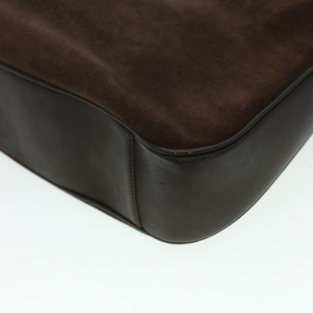 GUCCI Bamboo Hand Bag Suede 2way Brown 001.3444.1577 41364