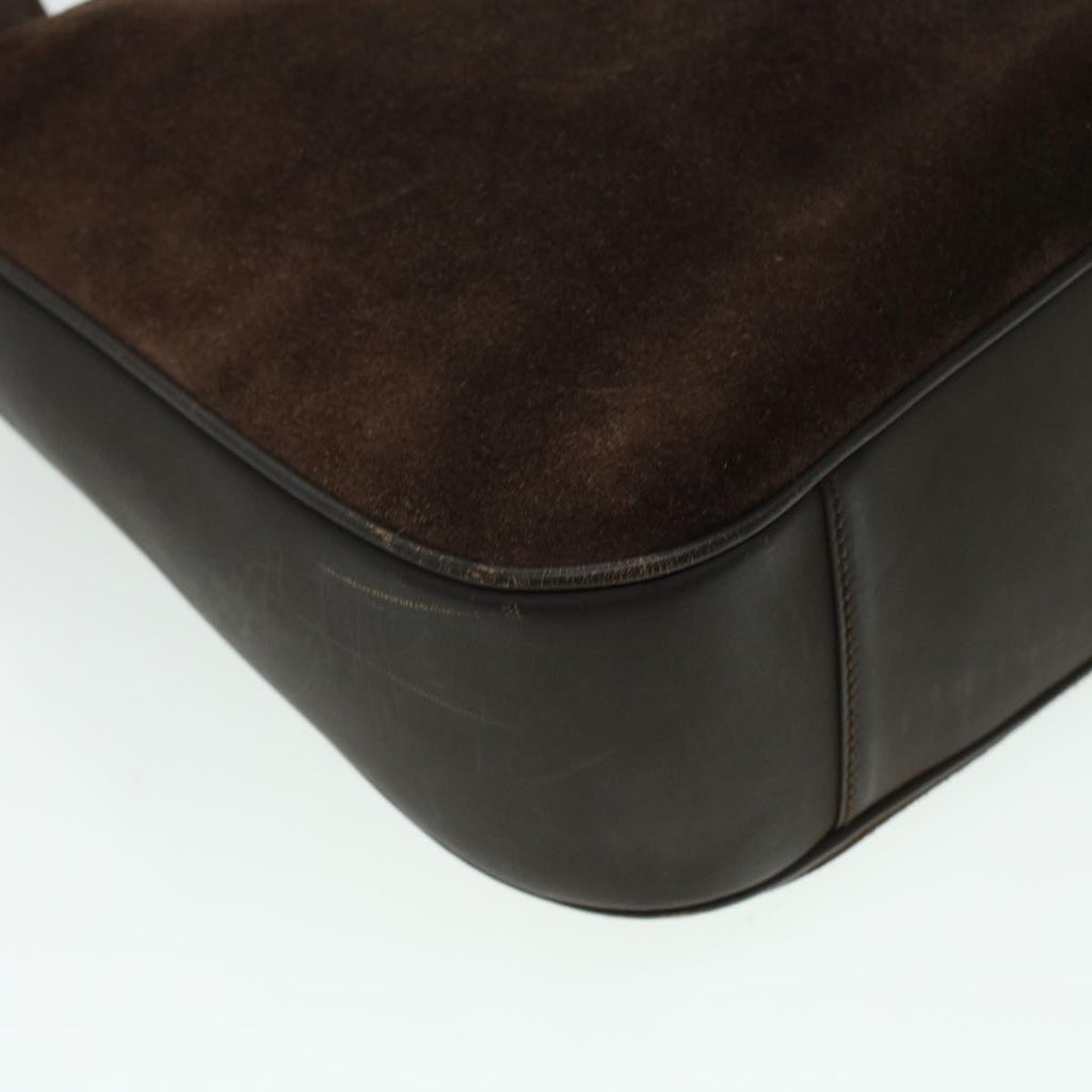 GUCCI Bamboo Hand Bag Suede 2way Brown 001.3444.1577 41364