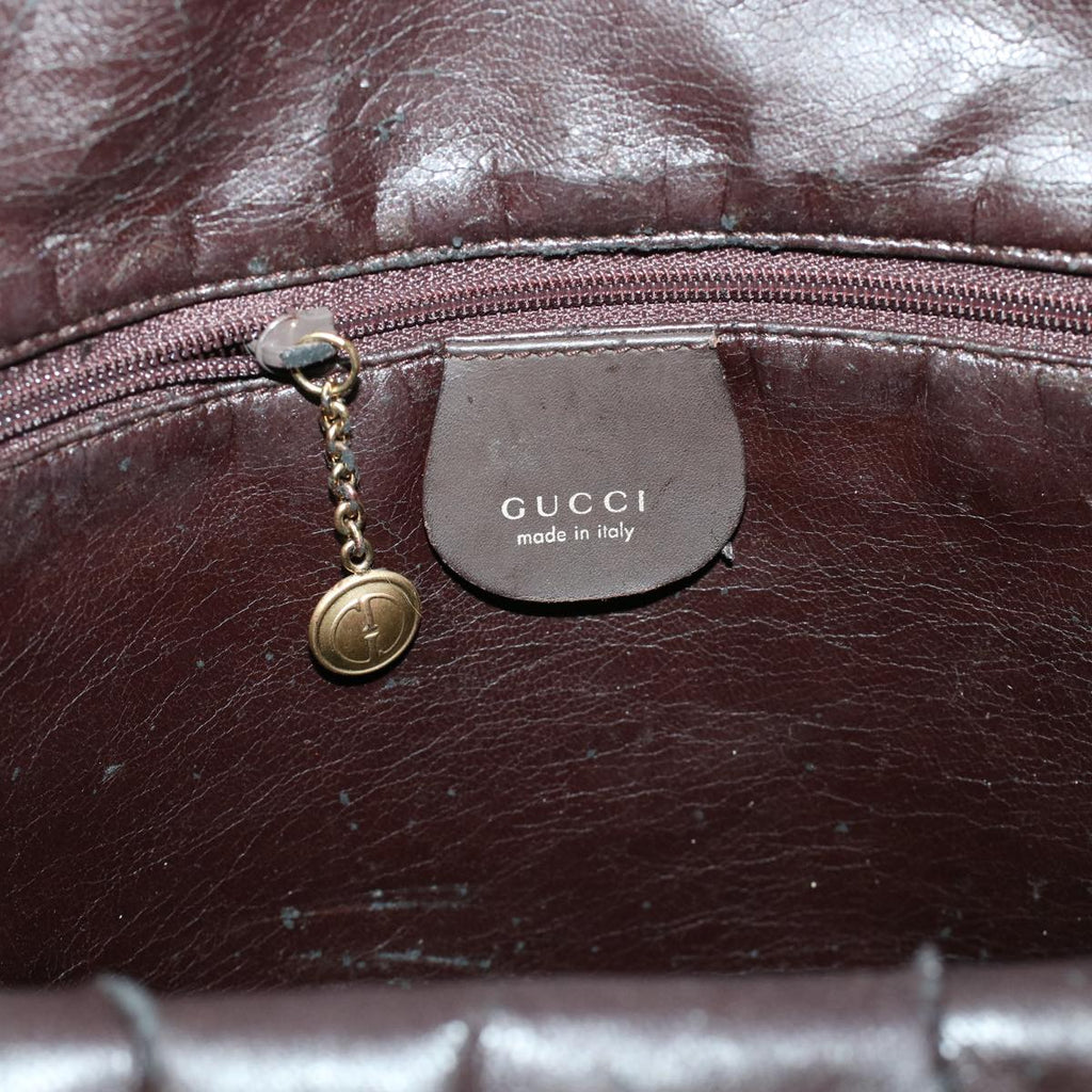 GUCCI Bamboo Hand Bag Suede 2way Brown 001.3444.1577 41364
