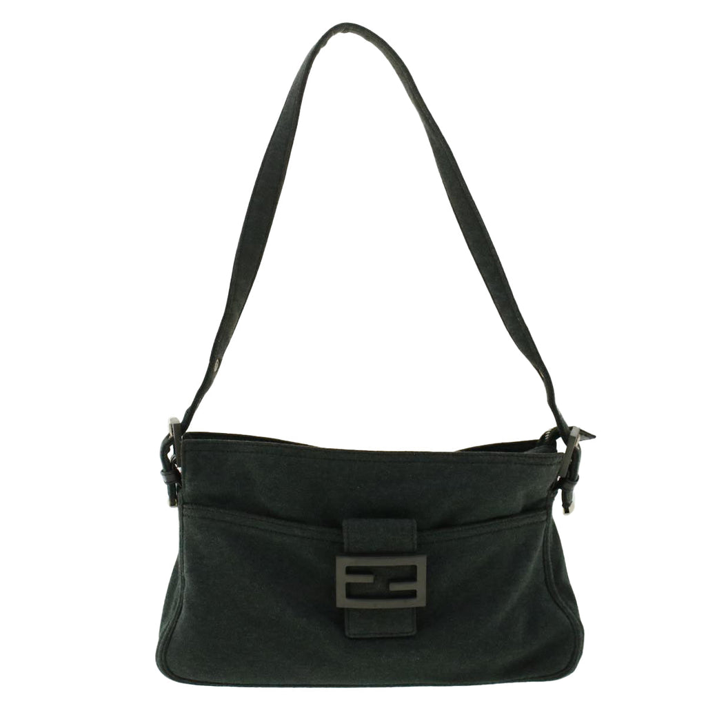 FENDI Mamma Baguette Shoulder Bag Cotton Gray 2305.26566.099 41382