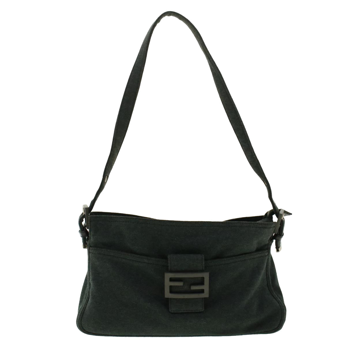 FENDI Mamma Baguette Shoulder Bag Cotton Gray 2305.26566.099 41382