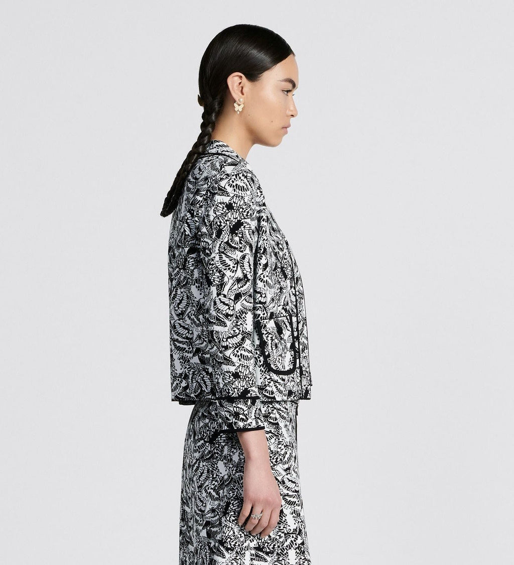 CROPPED JACKET with Butterflies Motif