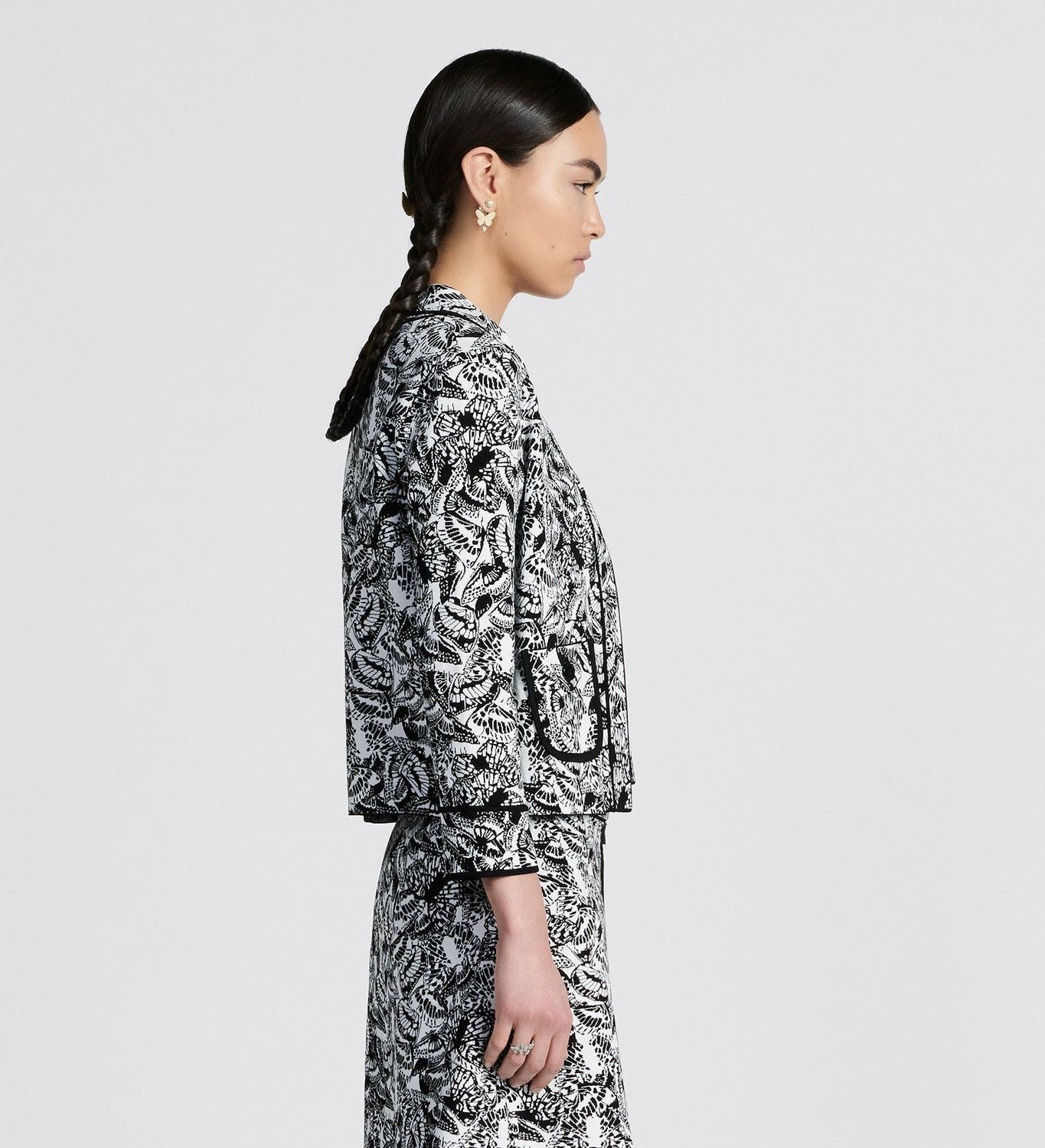 CROPPED JACKET with Butterflies Motif