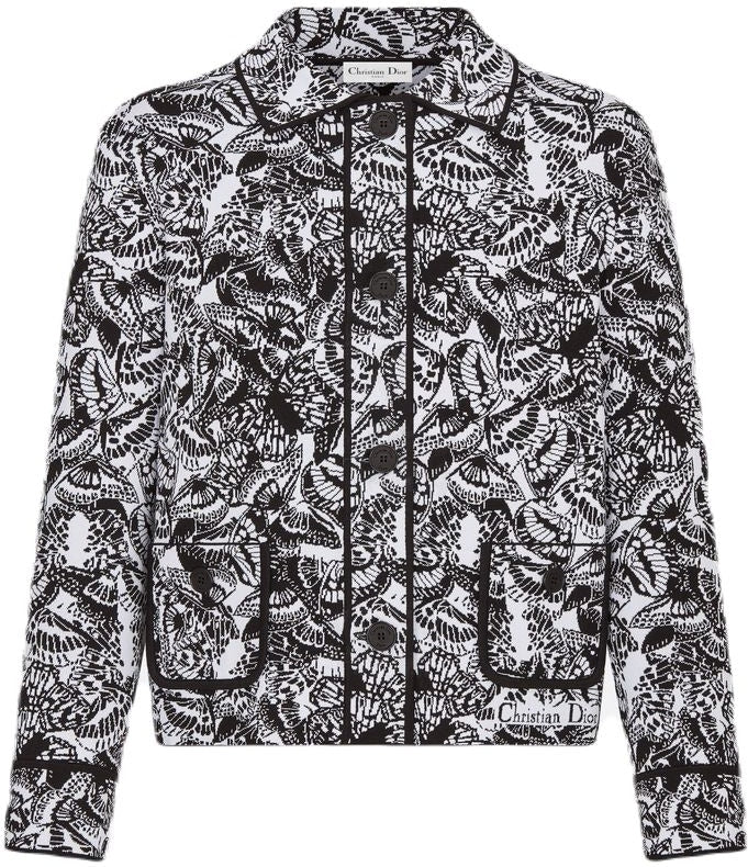 CROPPED JACKET with Butterflies Motif