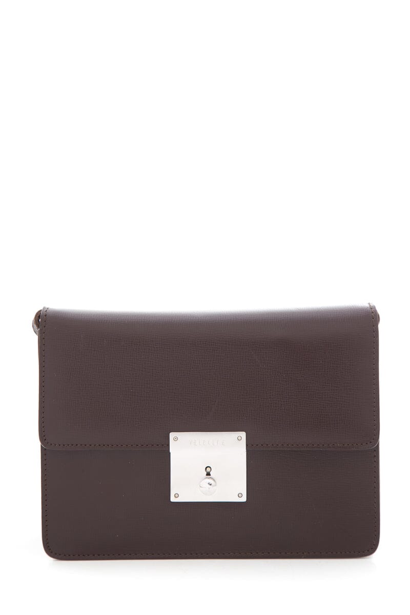 Valextra Brown Leather Mini Shoulder Handbag