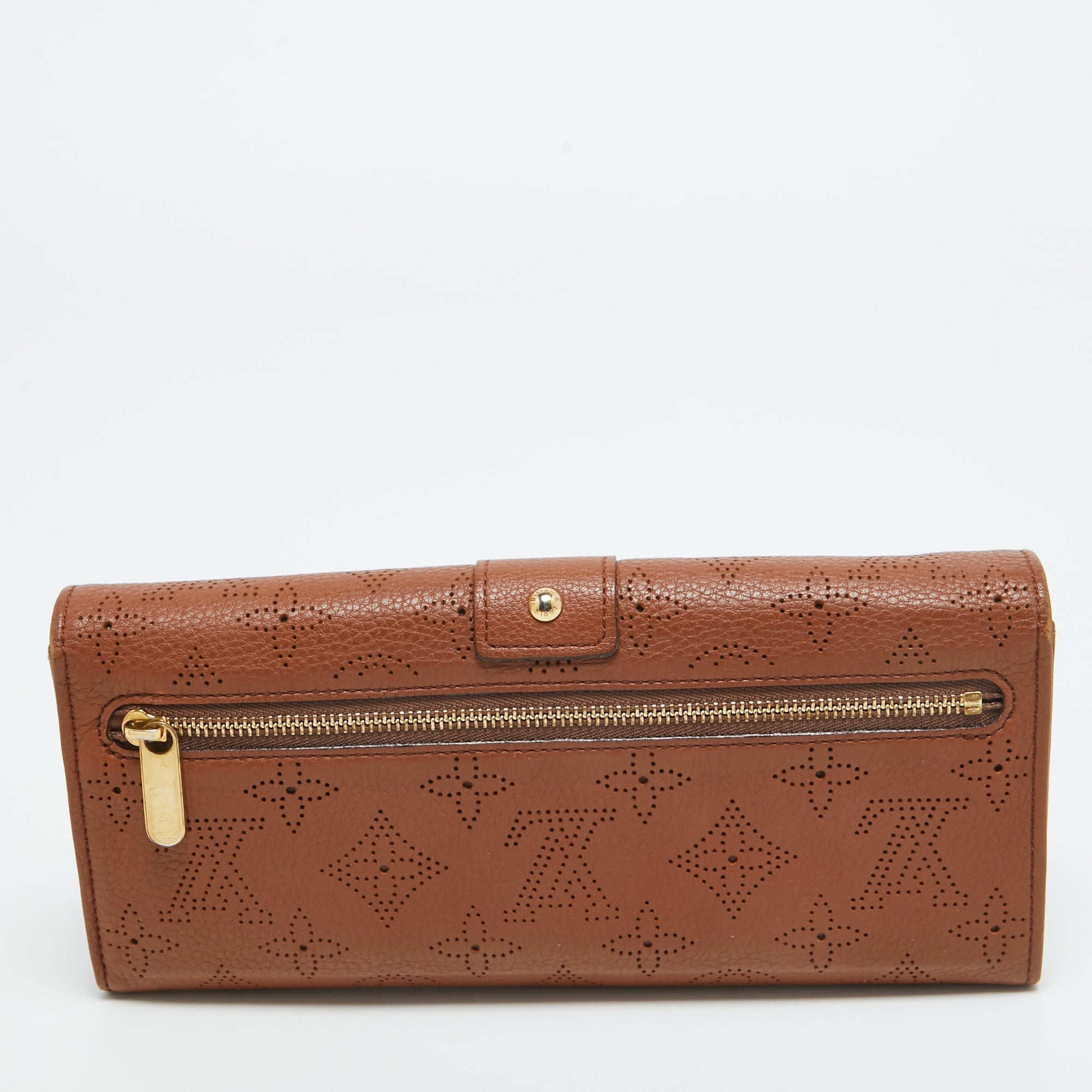 Louis Vuitton Cognac Monogram Mahina Leather Amelia Wallet