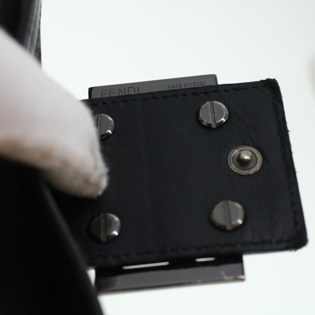 FENDI Zucchino Canvas Long Wallet Nylon Black 41768