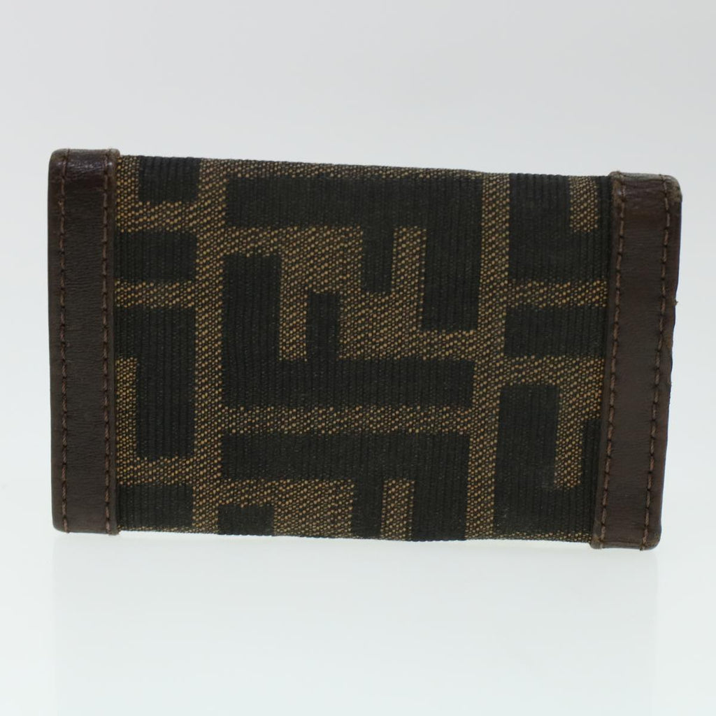 FENDI Key Case Zucca Canvas Wallet 3Set Black Brown 41787