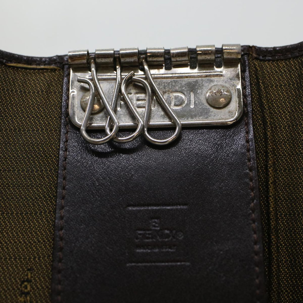FENDI Key Case Zucca Canvas Wallet 3Set Black Brown 41787