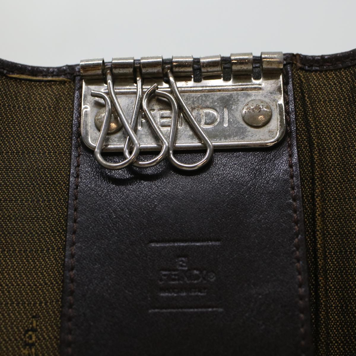 FENDI Key Case Zucca Canvas Wallet 3Set Black Brown 41787
