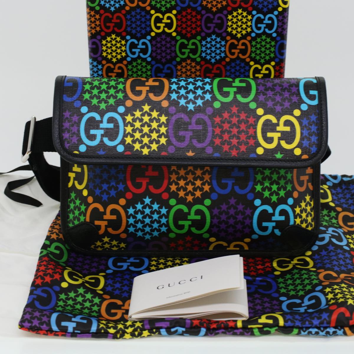 GUCCI GG Psychedelic Body Bag PVC Leather Multicolor 598113 41954