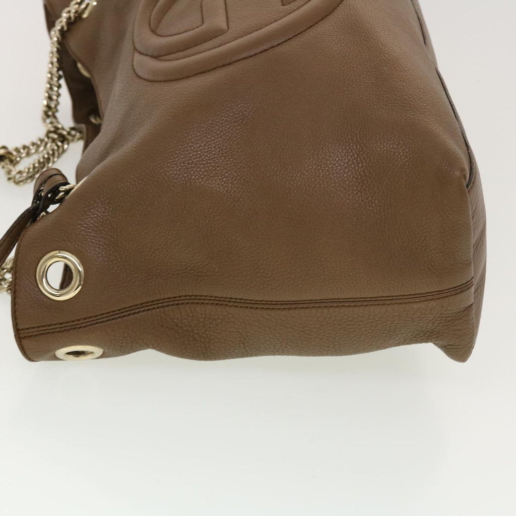 GUCCI Chain Soho Shoulder Bag Leather Brown 308982 41958