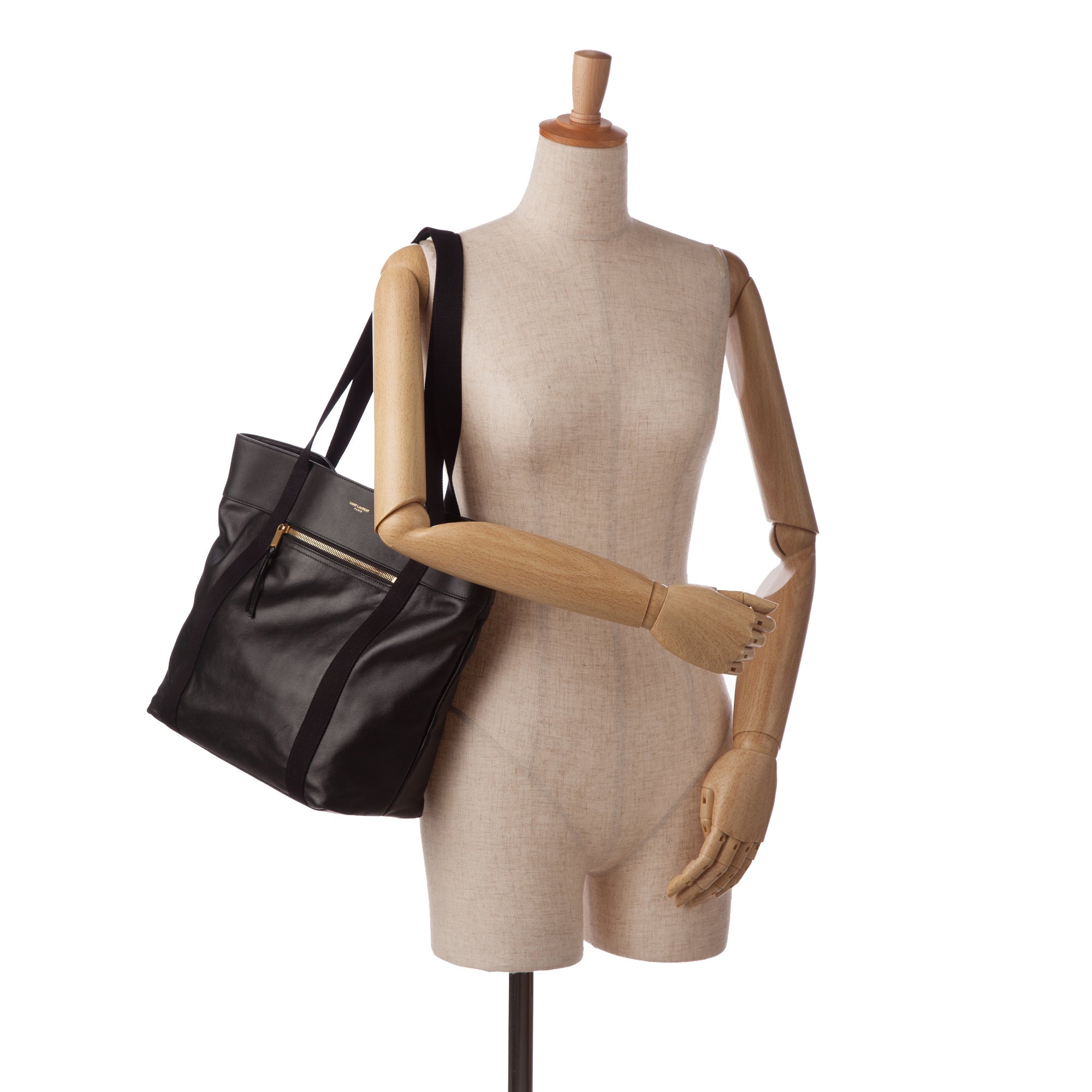 Black YSL Daily Cabas Small Tote Bag