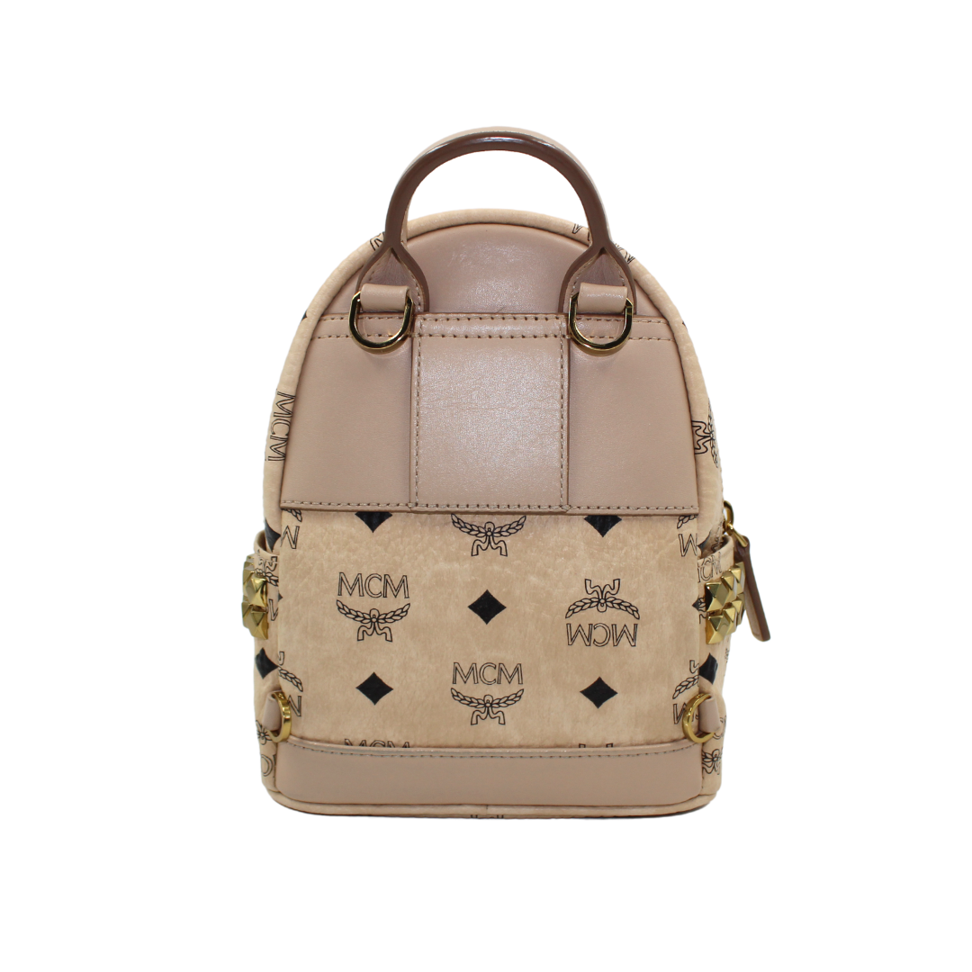 MCM Visetos Side Stud X-Mini Backpack