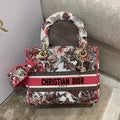 GLAMI MeGLAMIum Lady D-Lite Bag Multicolor ButterGlamIy Embroidery, Red/Latte Handbags, 24cm CD M0565ORHQ_M884