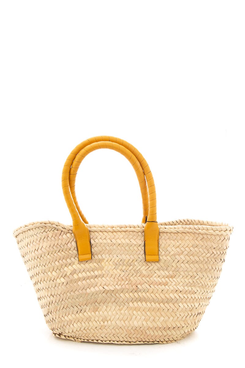Chloe Yellow Raffia Marcie Basket Handbag