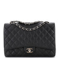 CHANEL Classic Double Flap Bag Quilted Caviar Maxi
