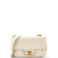 CHANEL Crystal Pearls Chain Flap Bag Quilted Calfskin Small
